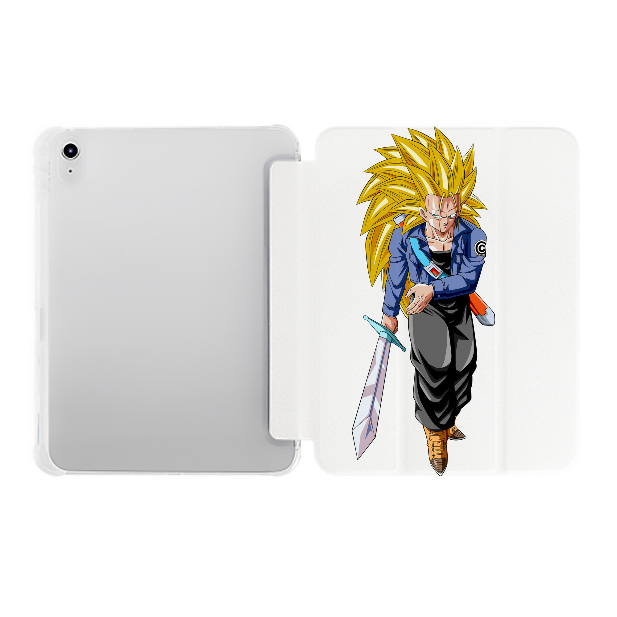 （画像用） ドラゴンボール トランクス（Torankusu）DRAGON BALL Trunks IPad ケース ペン収納付き 三つ折りスタンド PUレザー×シリコン 対応機種9.5/10.5/10.9インチ